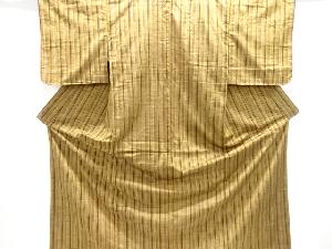 未使用品　縞織り出し手織り紬着物